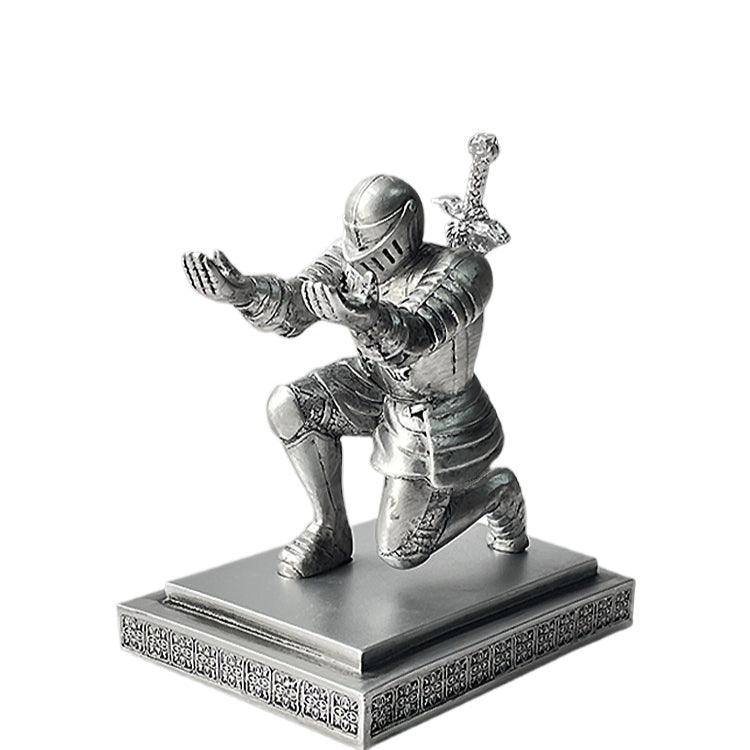 MYBOYLIKES executive knight penholder, elegant medieval warrior desk decor, great boyfriend gift.