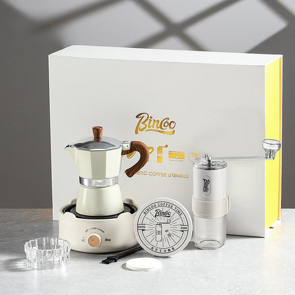 BINCOO outdoor pour-over coffee set, lightweight and travel-friendly, perfect adventure gift for him.