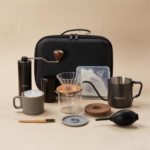 dymore portable pour-over coffee set, easy brewing on the go, great techy coffee gift for him.